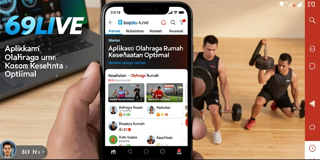 Antarmuka pengguna 69LIVE yang intuitif dan menarik untuk olahraga.