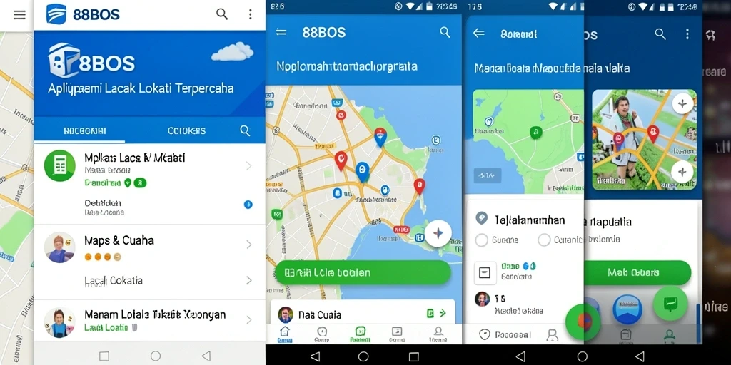 Antarmuka aplikasi 88BOS saat melacak lokasi secara real-time.