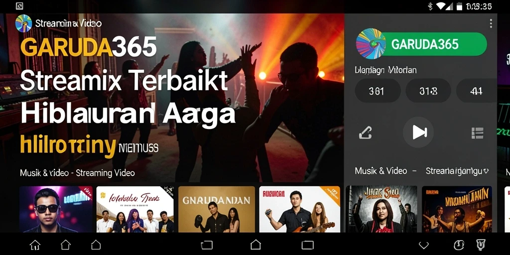 Antarmuka GARUDA365 yang menampilkan konten Streaming Video.