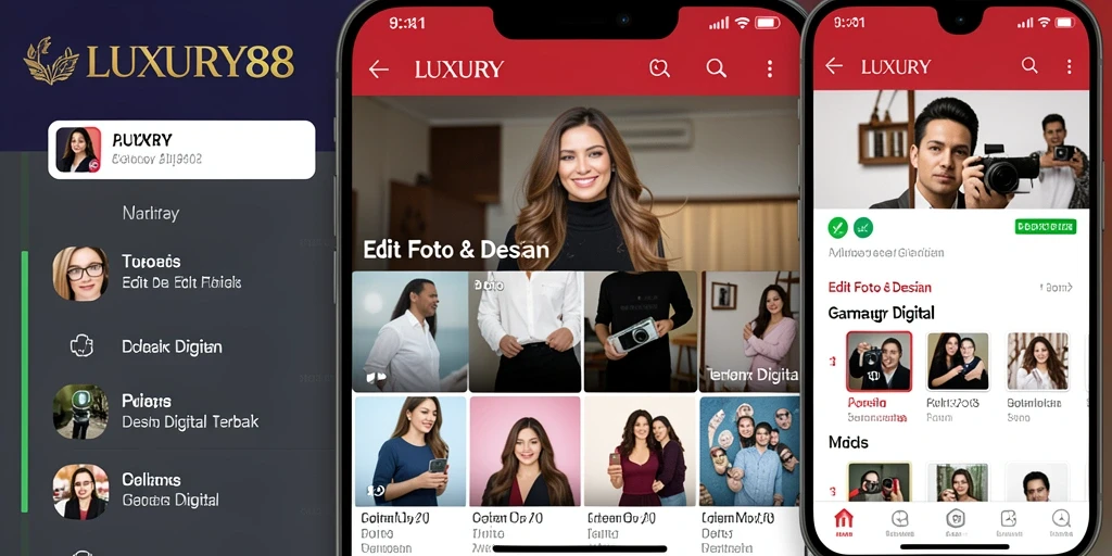 Antarmuka LUXURY88 dengan berbagai fungsi edit gambar yang mudah digunakan.