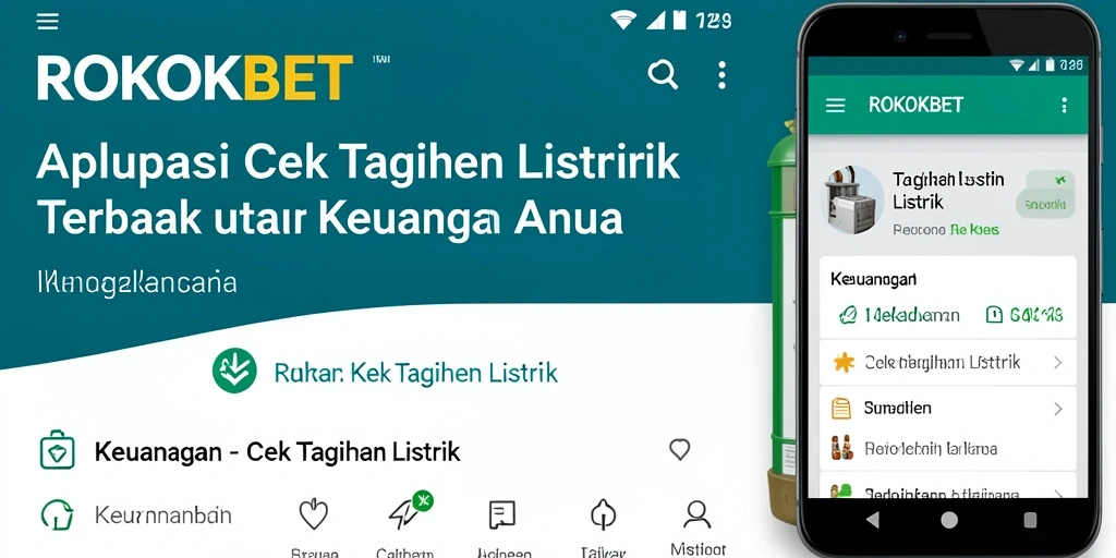 Tampilan antarmuka aplikasi ROKOKBET untuk cek tagihan listrik.