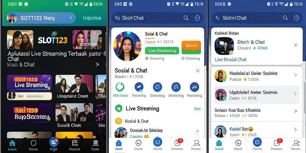 Antarmuka SLOT123 yang menarik untuk Live Streaming dan interaksi sosial.
