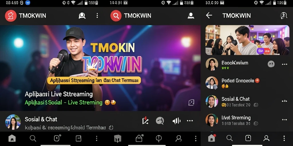 Antarmuka TMOKWIN yang menarik dan mudah digunakan untuk Live Streaming.