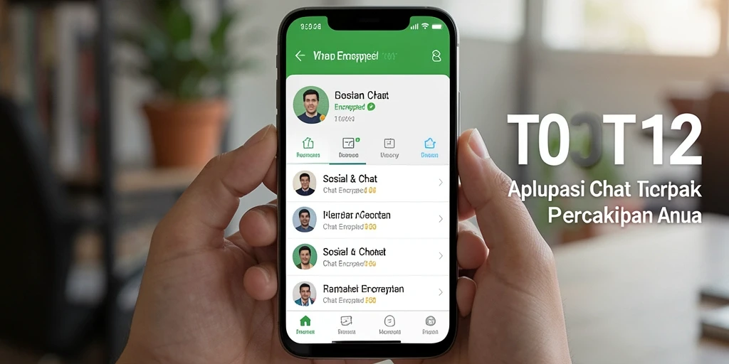 Antarmuka utama TOTO12 dengan fungsi Chat Encrypted yang aman.