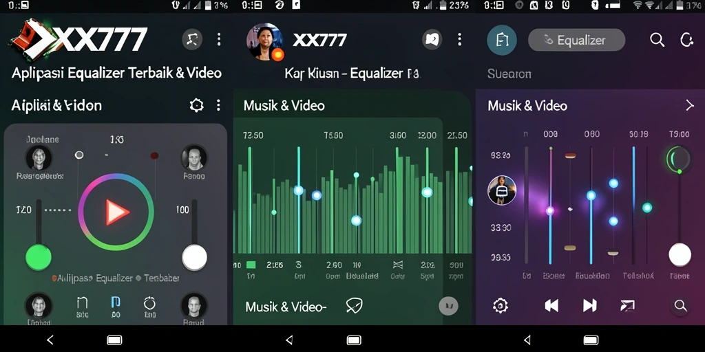 Tampilan antarmuka aplikasi XXX777 yang mudah digunakan untuk pengaturan Equalizer.